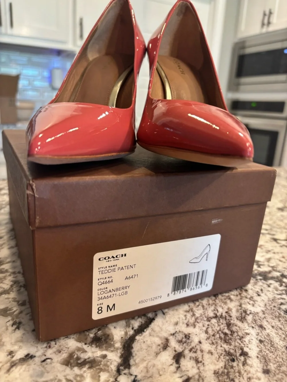 Coach Teddie Patent Pointed-Toe Pumps in Loganberry Pink - Picture 3 of 8
